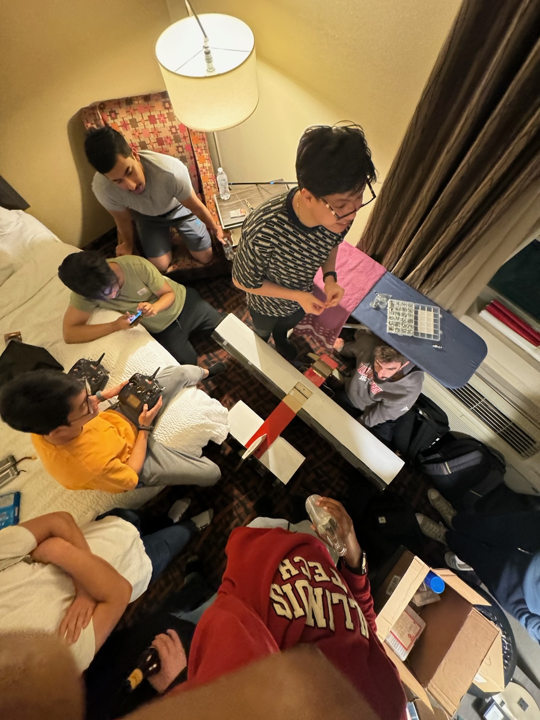 Working in hotel room